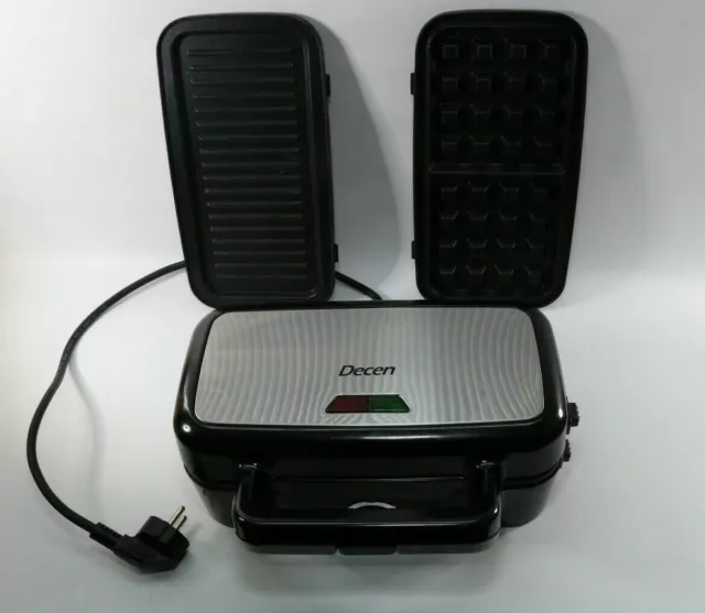 Decen Sandwichmaker 2 in 1 (Waffeleisen Kontaktgrill), 1200W