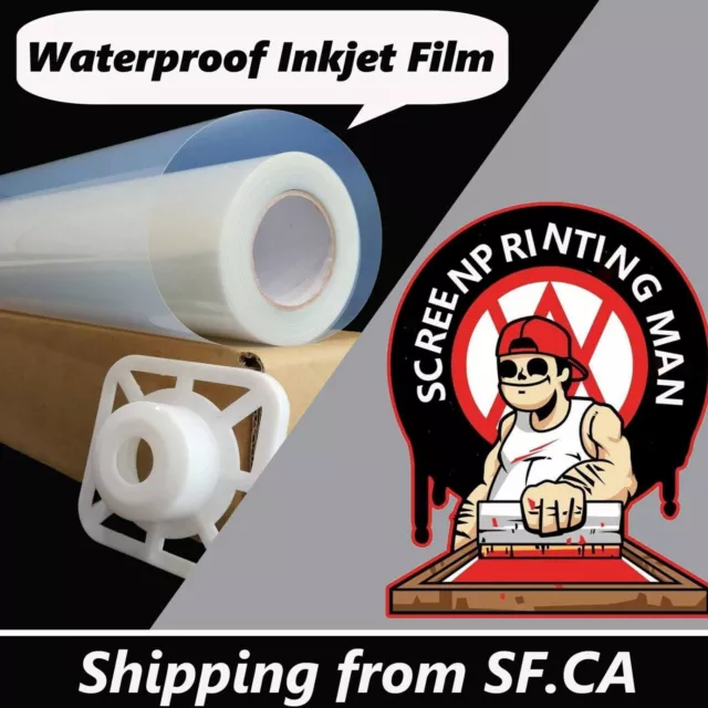 17"x100ft，Waterproof Inkjet Milky Transparency Film for Silk Screen Printing