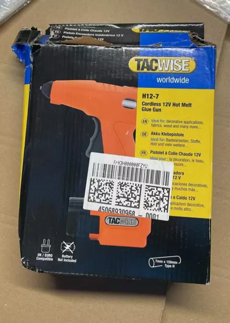 Tacwise 1604 H12-7 Cordless 12V Hot Melt Glue Gun (Body Only), Orange