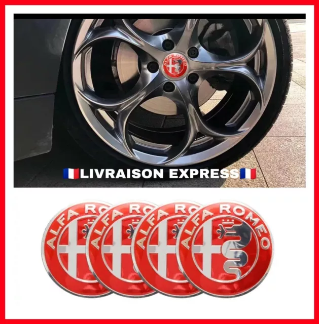 X4 Logo Jante Pneu roue sticker Alfa Roméo 159,gt,brera,mito,147,Giulietta