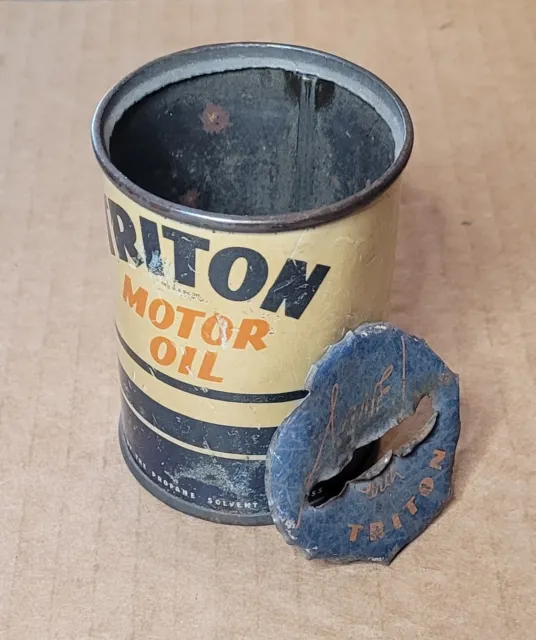 Vintage  Oil Can Bank mini size 1934 TRITON MOTOR OIL Advertising