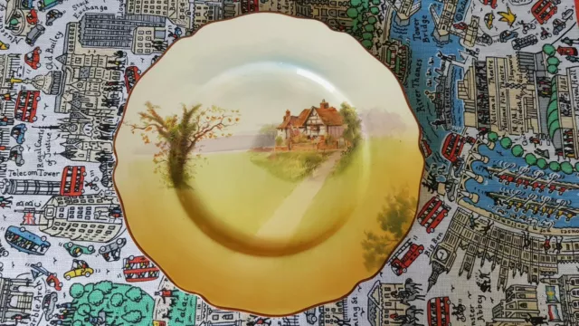 Vintage Royal Doulton English Cottages Plate C:1930's Very Good Condition