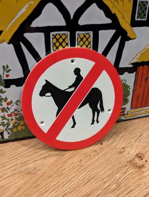 No Riding Here PUBLIC BRIDLEWAY FOOTPATH Prohibitive No Horse Riding Marker Disk Road ...