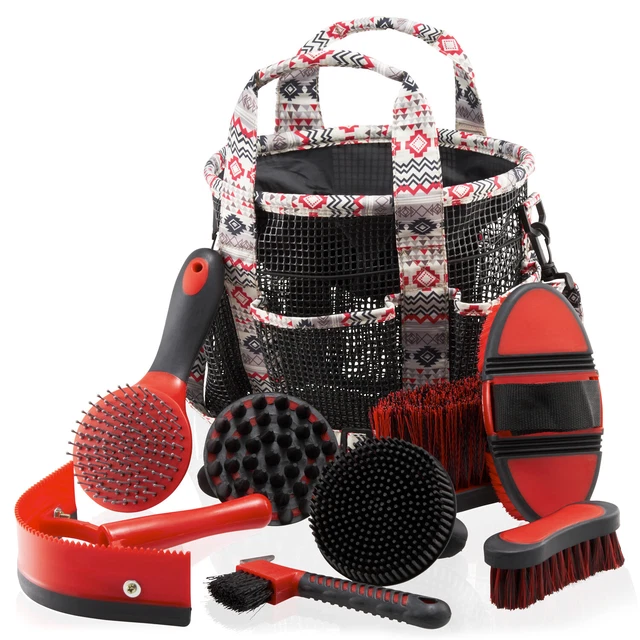 HORSE GROOMING KIT Grooming Bag Set Of 8 Brushes For Horses