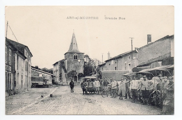 ART SUR MEURTHE Meurthe et moselle CPA 54 la grande rue eglise soldats