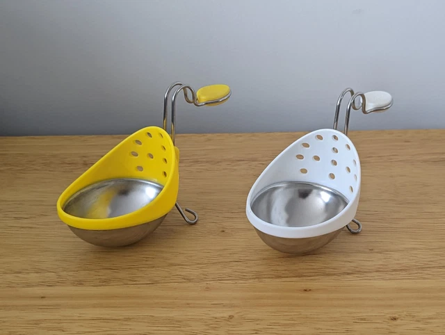 Juego de 2 cazadores furtivos de huevos Cuisipro - acero inoxidable - blanco y amarillo