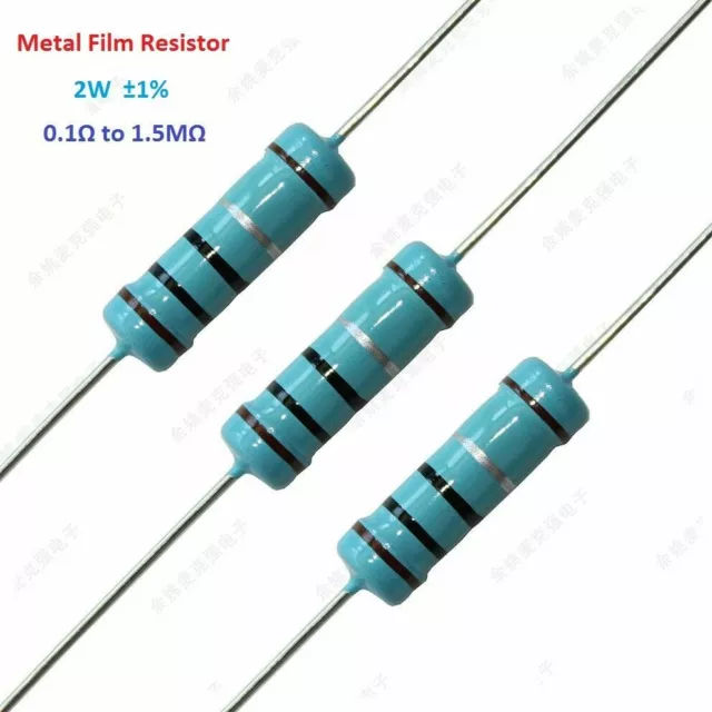 20pcs 2W Metal Film Resistor Tolerance 1% Full Range of Values(0.1Ω to 1.5MΩ)