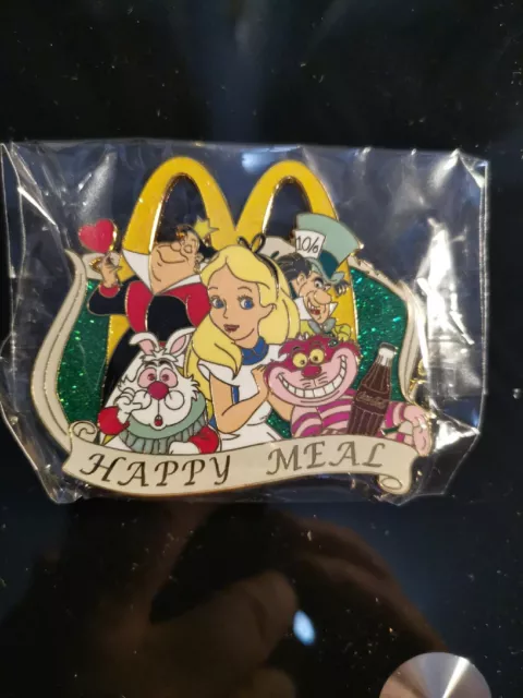 Magnifique Pin's Disney Alice Happy Meal Coca Cola McDonald's Pailleté