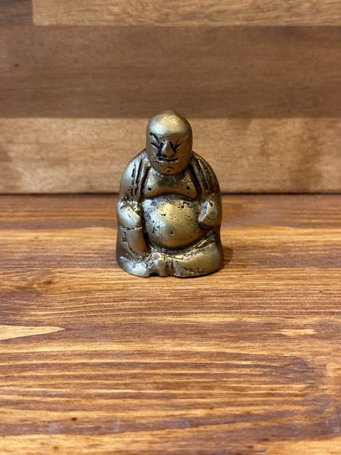Vintage Small Solid Brass Buddha Figure 6cm High 191 Grams Used