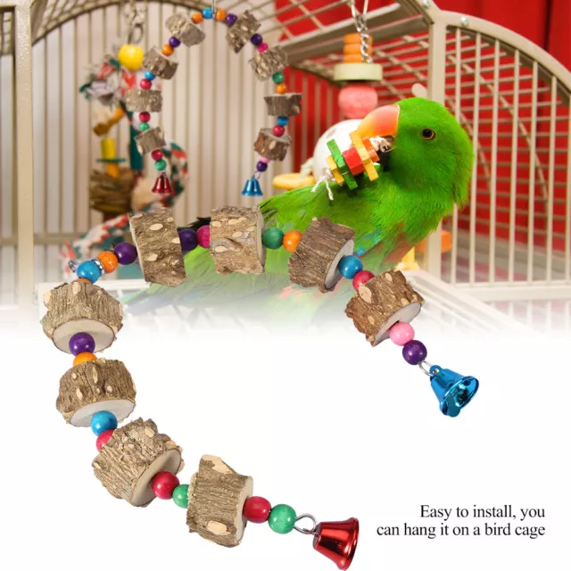 Pet Bite Chewing Toy Swing Bird Cage Accessoire Suspendu Jouet En Boi Qcs 2