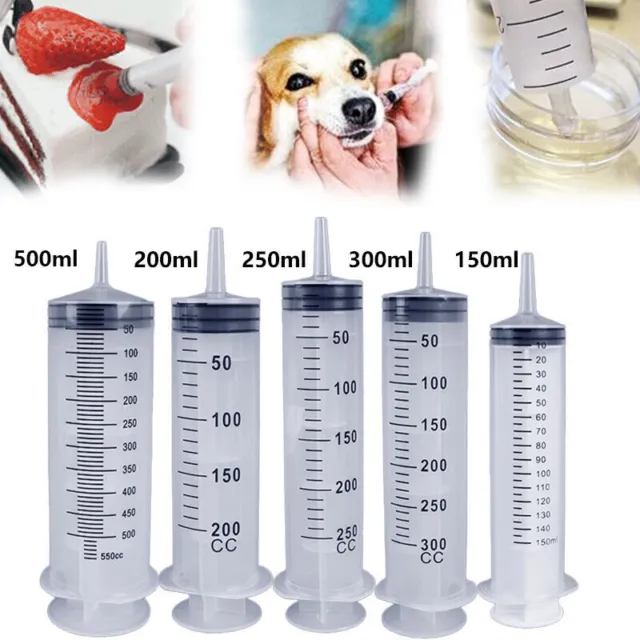 150 200 500ML Reusable Big Large Plastic Hydroponics Nutrient Measuring Syringe