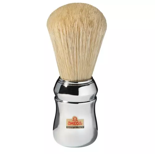 Pennello Da barba Professionale In Pura Setola con Manico ABS Cromato Art. 10048