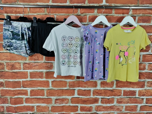 Girls Bundle Age 6-7 Years Next M&S H&M Casual Top T0Shirt Shorts Summer 122Cm