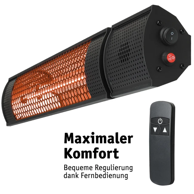 WALTER Infrarot Wandheizstrahler 2000W, Balkon Heizstrahler, Terrassenstrahler 3