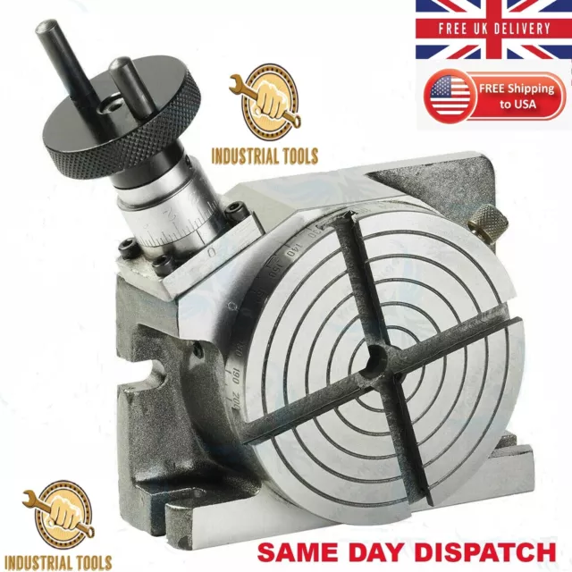 4"" (100MM) Horizontal Vertical Rotary Table 4 Slots for Milling Machine