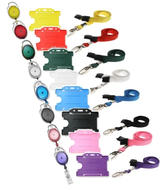 Neck Strap Lanyard, ID Badge Holder & Retractable YoYo Reel Rainbow Staff NHS