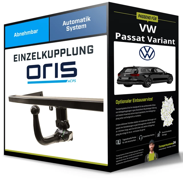 Westfalia Abnehmbare Anhängerkupplung Für VW Passat B7 & CC - Set Mit 13-pol Elektrosatz