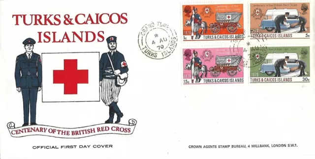 1970 Turks & Caicos British Red Cross Centenary On Superb Fdc - Grand Turk Cds