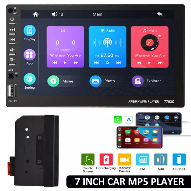 Double 2DIN Bluetooth Car Radio Stereo 7 Inch FM USB/MP5 Player Touch Screen