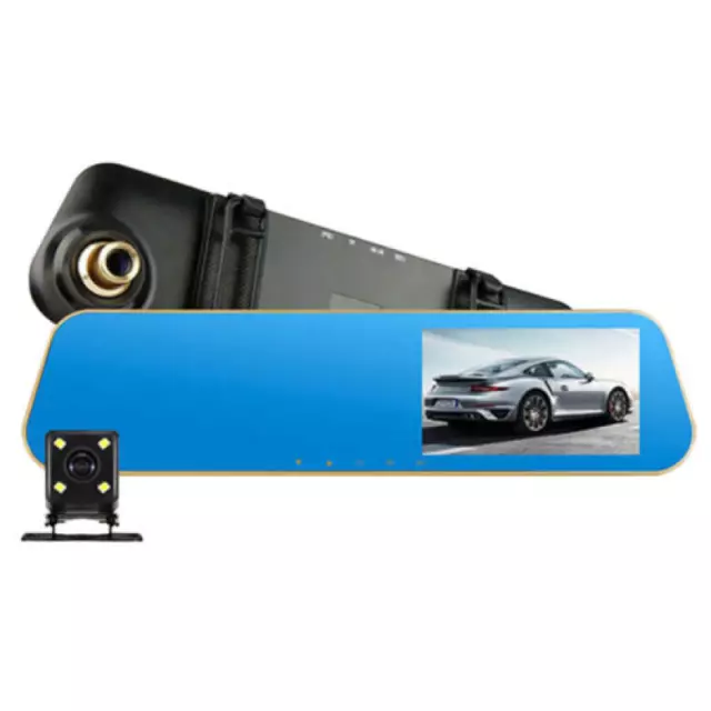 4.3" Mirror Dash Cam Dual Lens Car DVR Camera Front And Rear Video Recorder 170° 3