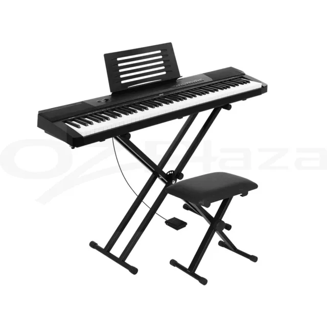 Alpha 88 Keys Electronic Piano Keyboard Digital Electric w/ Stand Stool Pedal 2