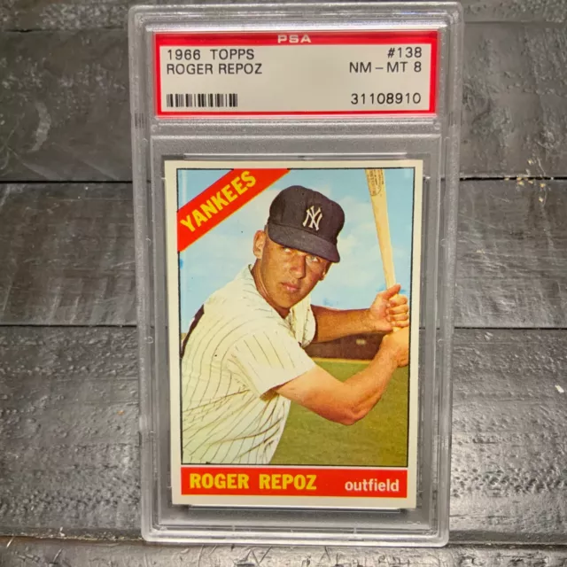 1966 Topps Roger Repoz #138 *Yankees* PSA 8 NM-MT