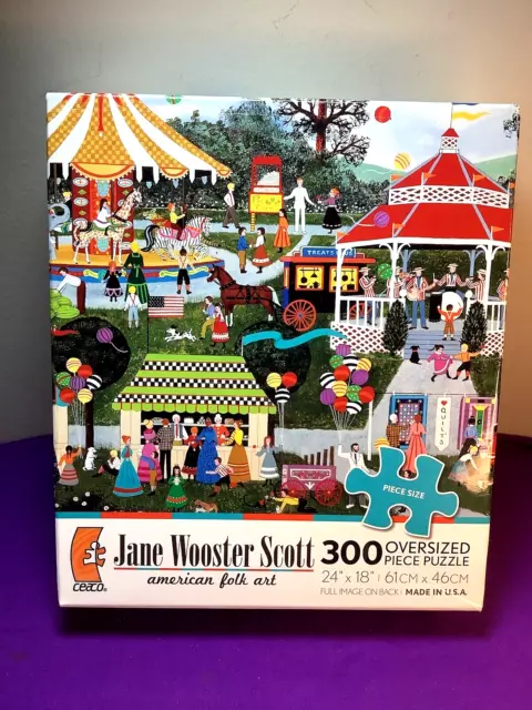 Jane Wooster Scott Puzzle 300 PC Complete COUNTY FAIR CANDIED APPLES /CANDY CORN
