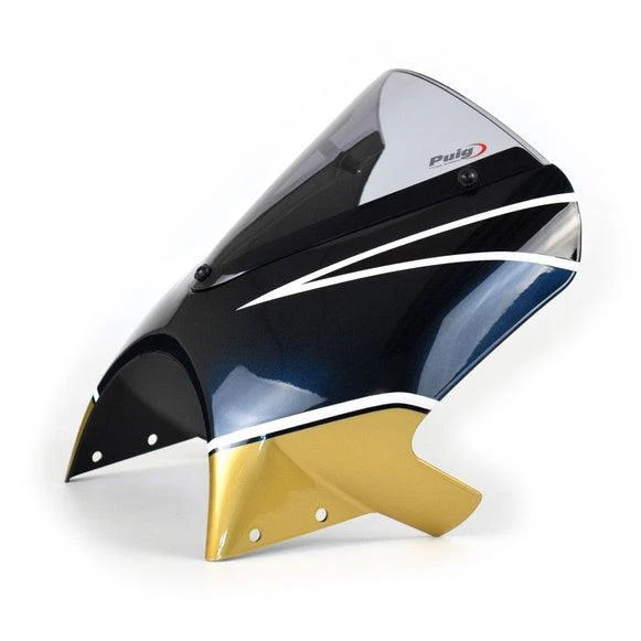 Pyramid Motoring Candytone Blue Gold Screen Windshield For Kawasaki Z900RS (2022-2025) - Part 23500K