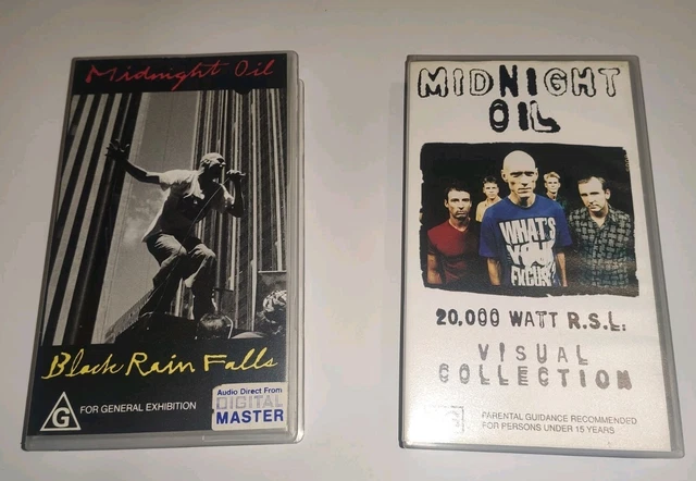 MIDNIGHT OIL X 2 VHS Lot Black Rain Falls And 20 000 Watt Videos Rare MIDNIGHT OIL X 2 VHS Lot Black Rain Falls And 20 000 Watt Videos Rare