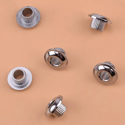 6Pcs Silver 10mm Keys Conversion Bushing Adapter Ferrules Fit For Guitar Tuner