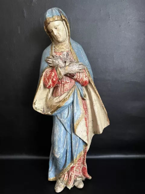 Antike Holzskulptur Heilige Maria Spät ~ Renaissance /Barock 16/17 Jh. ca.57cm