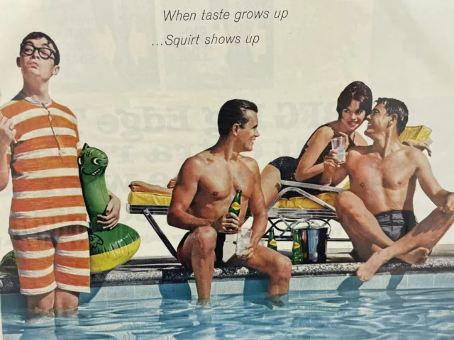 The Squirt Company Soda Ad 1962 Magazine Print By The Poolside