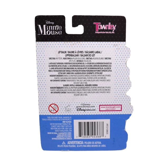 * Disnep Minnie Mouse * - Flavoured Lip Balm 2 Pack ( Blueberry & Cotton Candy ) 2