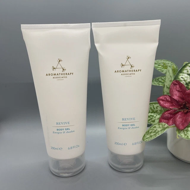 NUEVO 2X Aromatherapy Associates Revive Body Gel 200ml Cada Tamaño Completo SELLADO NUEVO SIN CAJA
