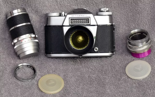 Voigtländer Bessamatic mit 3 Objektiven, Zustand sehr gut (siehe Beschreibung)