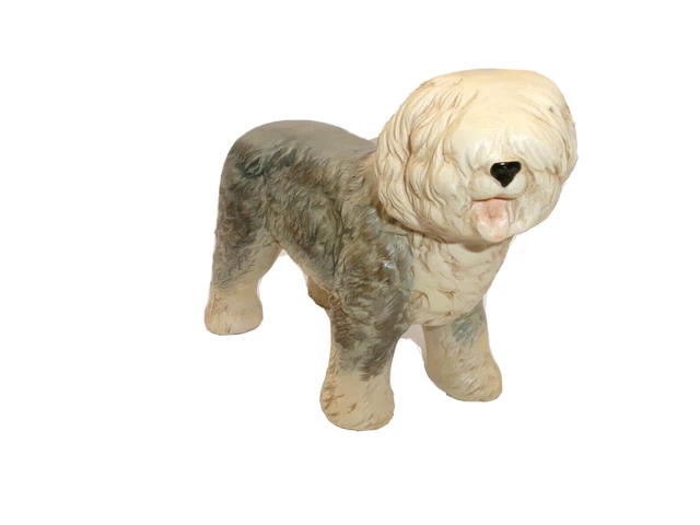 Vintage Sheepdog Figurine Figure Shaggy Dog Hair in Eyes UCTCI Made in Japan