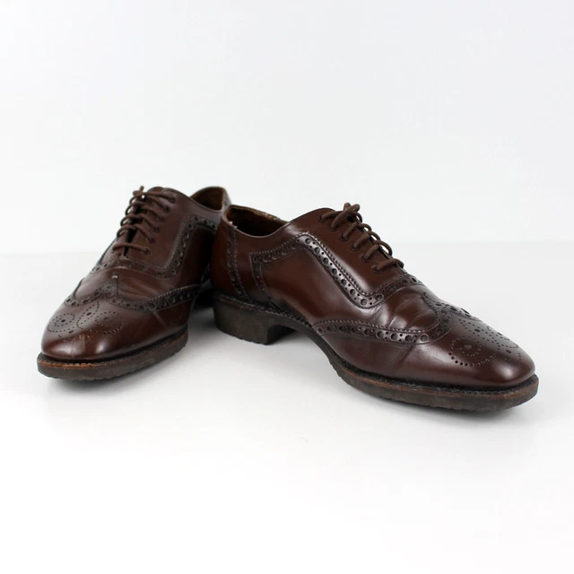 Scarpe Oxford Brogue Multicolore Con Tacco Basso 3,5 Cm - Stringate In Pelle Punta Tonda, Stile Vintage Chunky