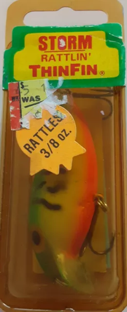 VINTAGE STORM RATTLIN' Thin Fin in Sealed Box RT74 Hot Tiger NOS 3/8 oz  Fishing $25.00 - PicClick