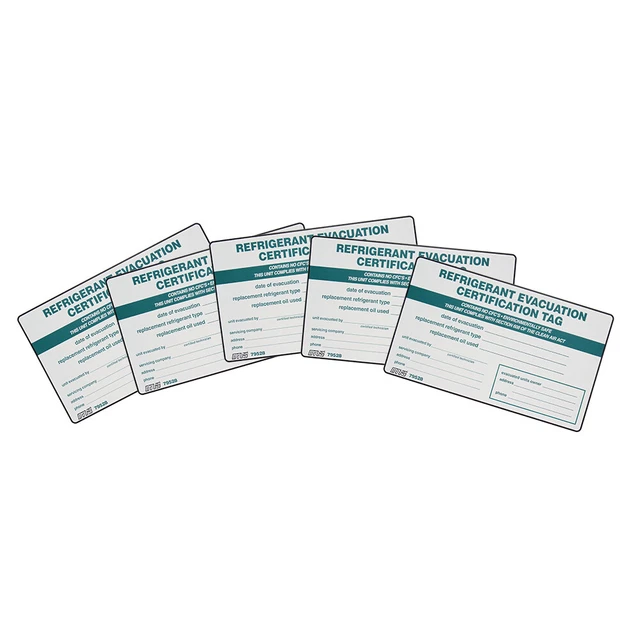 Evacuation Certification Label , Pack of (5)