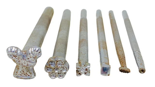 6 Herramientas De Artesanía De Colección Ee. Uu. Para Estampado Y Herramientas De Cuero