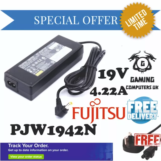 Genuine Fujitsu Laptop Charger 19V-4.22A, 80W (Pjw1942N) Free Delivery/Cables!