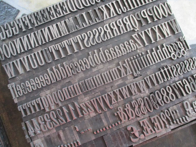 Letterpress Printing 60 Pt Elongated Latin Metal Type Set - Incomplete -