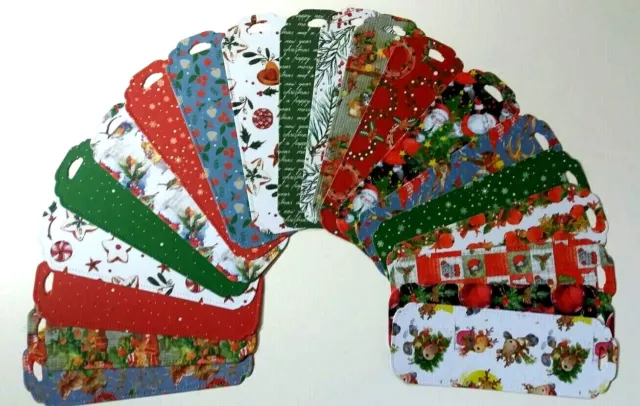 20 small Bold Christmas bookmarks 20 patterned bookmarks New Year theme