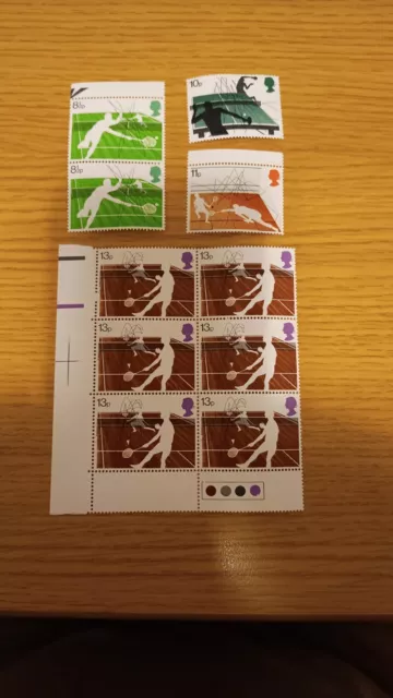 GB 1977  Racket Sports SG1022-1025 Set Margins Corners Traffic Light Mint MNH