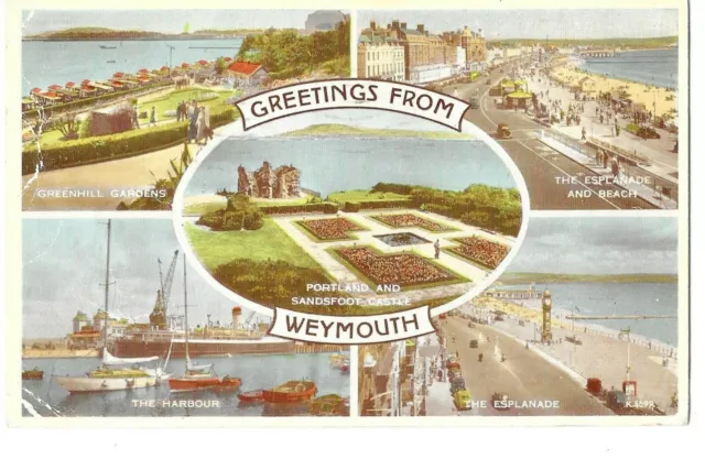 WEYMOUTH Vintage coloured Postcard  posted publ. Valentines