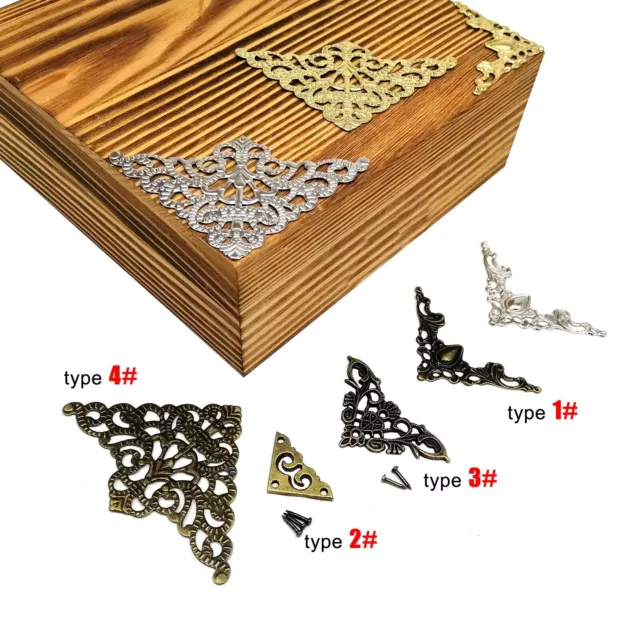 12/48pcs Jewelry Box Gift Case Book Scrapbook Album Corner Decorative Protector