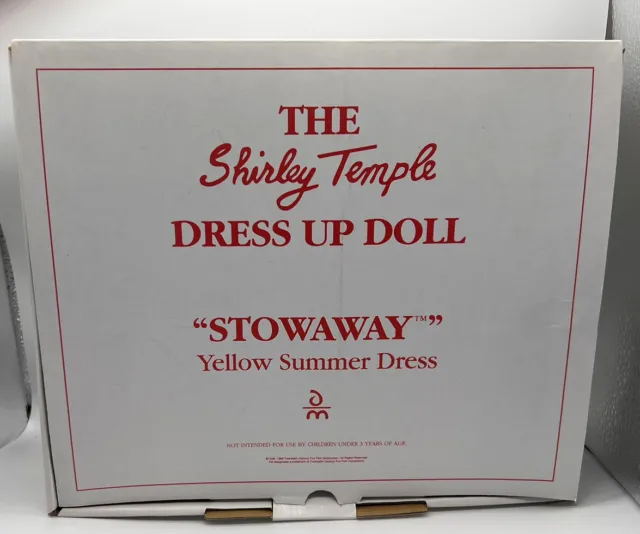 Shirley Temple Dress Up Doll Outfit Yellow Summer Dress Unused In Original Box