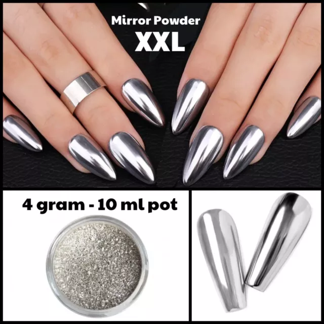 10ml Large Pot - 4gram Mirror Chrome Nail Powder DIY Wholesale Shinning Metallic