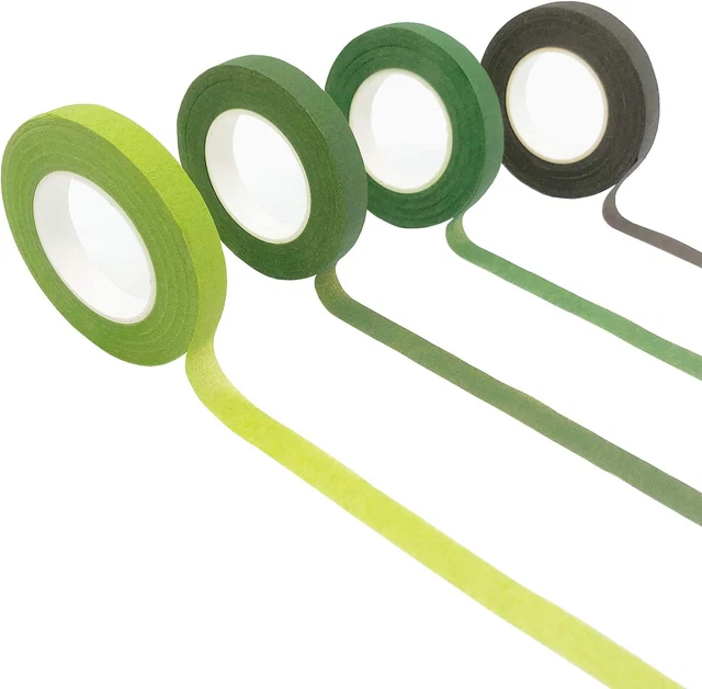 Cinta de florista Cinvo 4 rollos de 1/2 pulgada cinta floral envoltura de flores adhesivo impermeable
