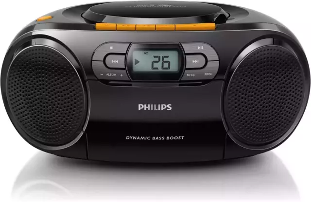 PHILIPS STEREO CD Cassette Player, Portable Boombox, USB, FM, MP3, Tape ...